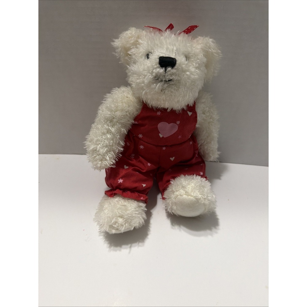 Hallmark White Teddy Bear Plush Red Heart Stars Jumper Valentine 1NAP1001 3244I